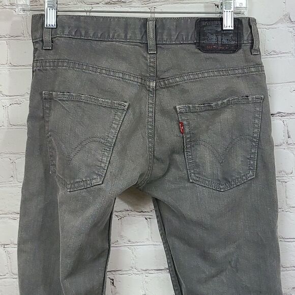 Levi's Red Tab 511 Skinny Gray Jeans Slim Fit Pant Stretch Denim Kids 14 27x27 - Picture 6 of 8